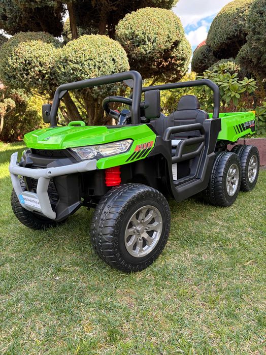 Dwuosobowe Auto na akumulator Pojazd Farmer Truck Speed 900 4×4 12v 10Ah Pilot Skóra Wywrotka 6 kół Samochód dla 2 dzieci elektryczny PILOT USB EVA