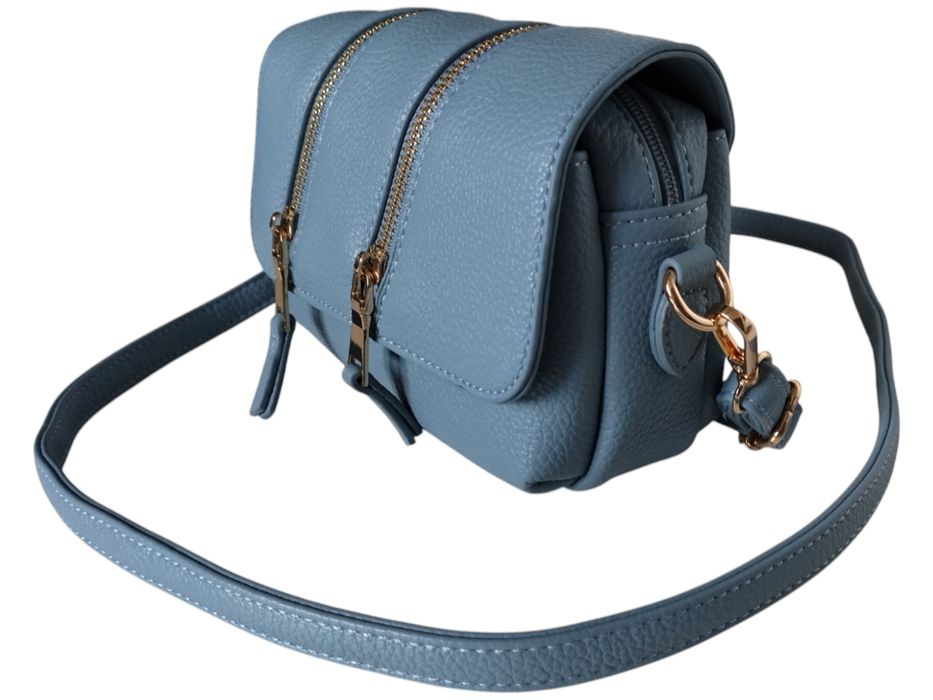 Mała Listonoszka Damska Niebieska Torebka Wizytowa Na Ramię
