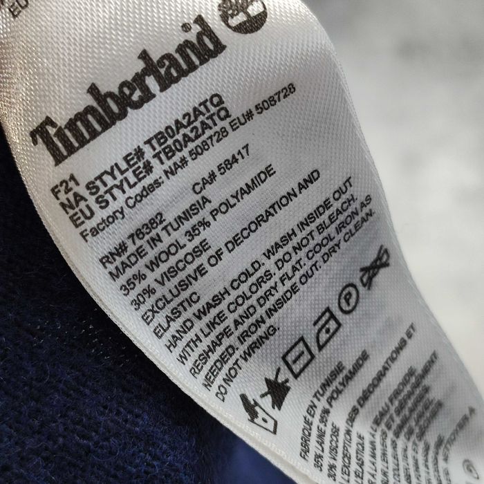 MĘSKI Elegancki Sweter Granatowy PREMIUM Wełna Logo Haft Timberland