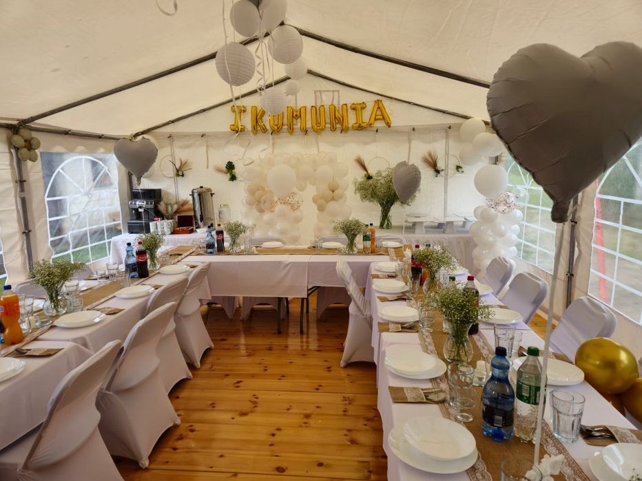Wynajem namiotów krzeseł stołów