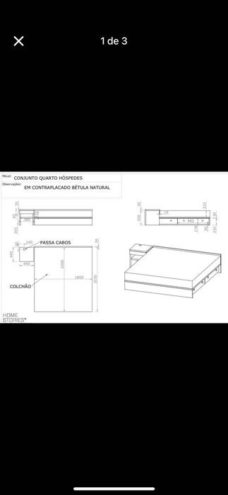 Cama Casal 4 Gavetoes E Mesa De Cabeceira