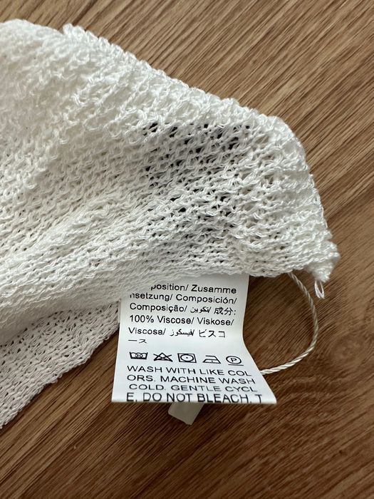 damska biała narzutka długa  plażowa sukienka z siateczki rozm M