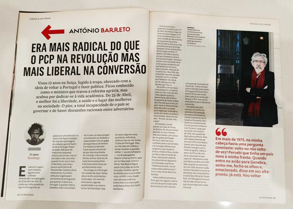 Revista Expresso - 25 de abril - 40 anos