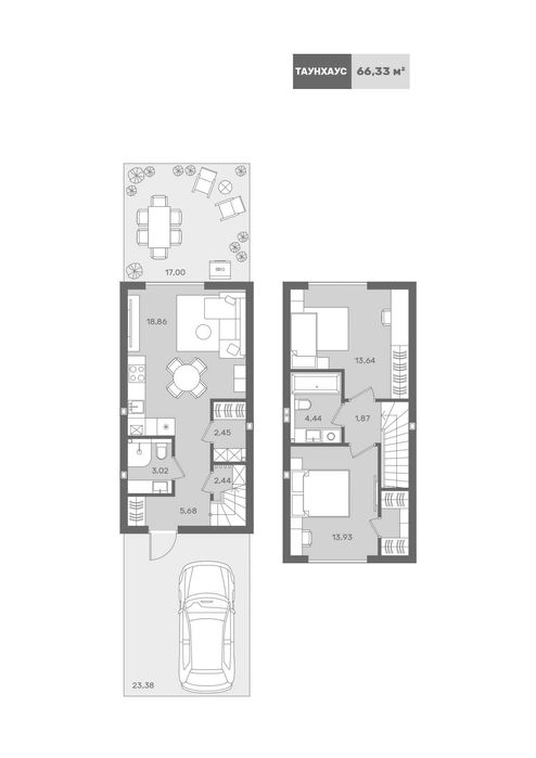 Продаж Таунхауса 66м2, Газ,  ЖК Sanville park