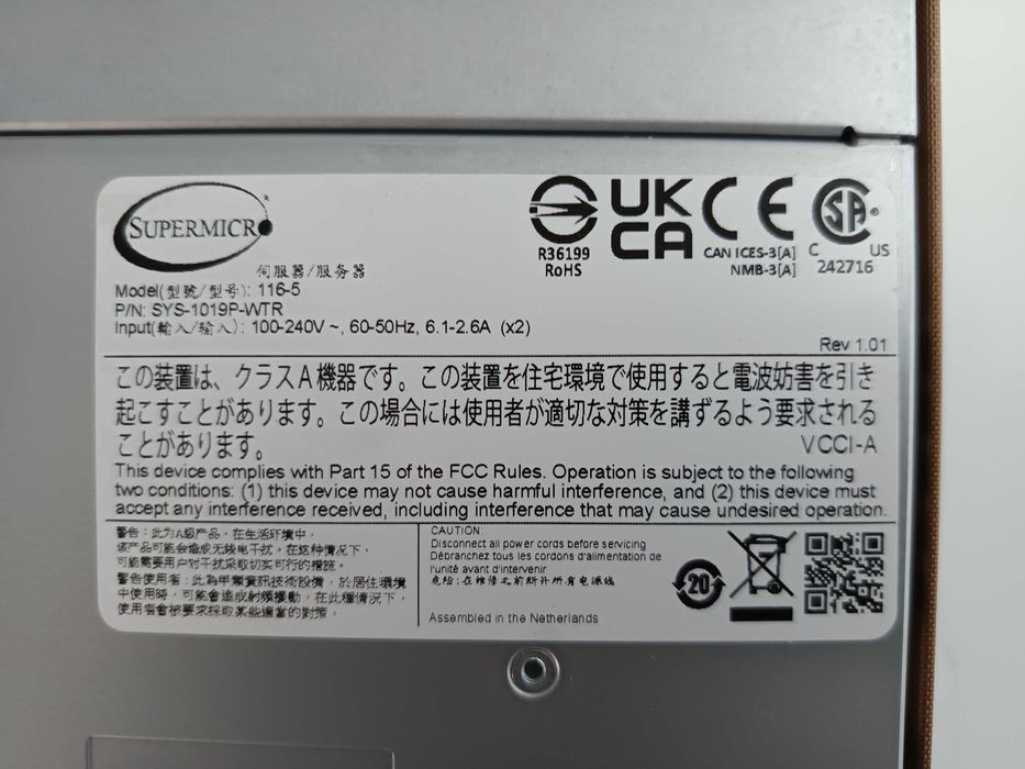 serwer SUPERMICRO SYS-1019P-wtr