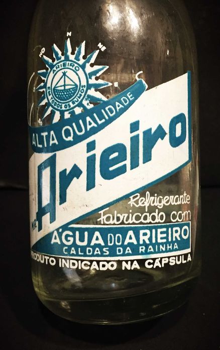 Garrafa antiga dos Refrigerantes Arieiro - Pirogravada - branca 0,25