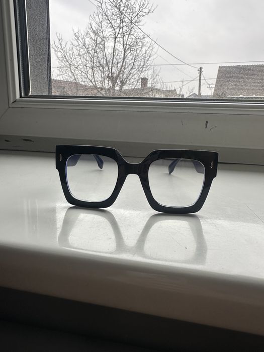 Okulary zerówki gruba ramka