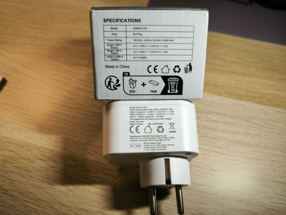 Carregador de telemóvel, 20w, Novo