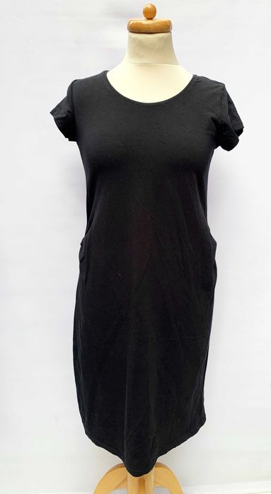 Sukienka Czarna H&M Mama Ciążowa M 38 Brzuszek Prosta