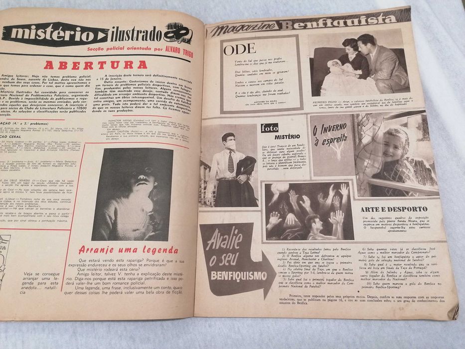 Revista "O benfica", Janeiro 1959, nº 16,  vintage.