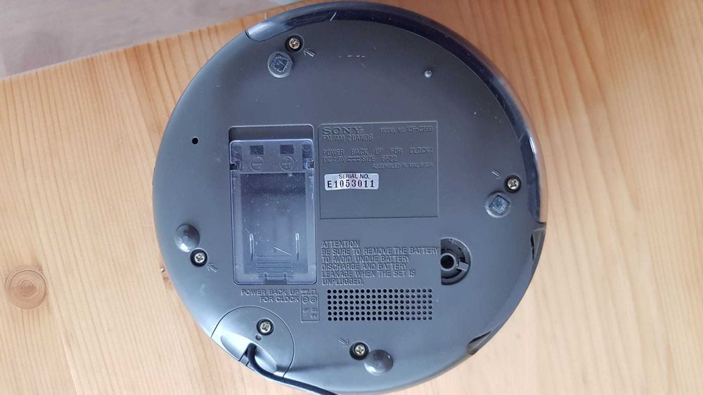 rádio despertador SONY