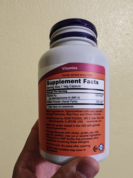 Vitamina K2 NowFoods 250 cápsulas