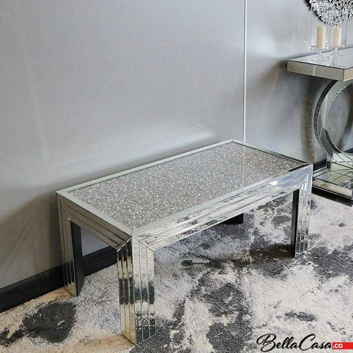 Ława Glamour Szklana Lustrzana Prostokątna