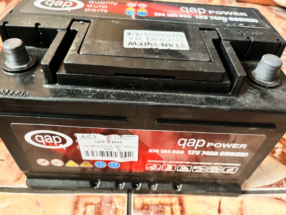 Akumulator samochodowy QAP 74ah 680a
