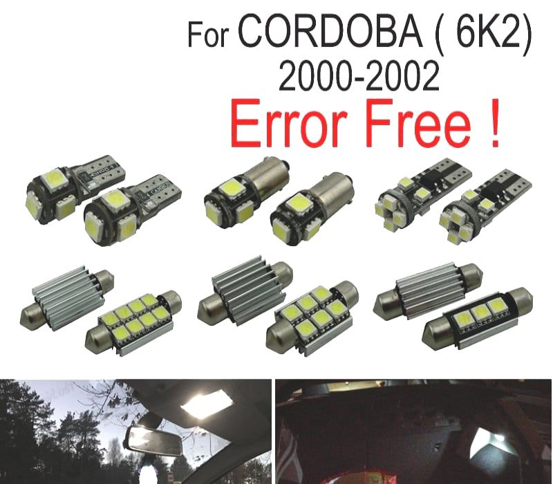 KIT COMPLETO 11 LAMPADAS LED INTERIOR PARA SEAT CORDOBA 6K2 00-02