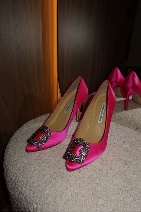 Туфлі на каблуку рожеві manolo blahnik
