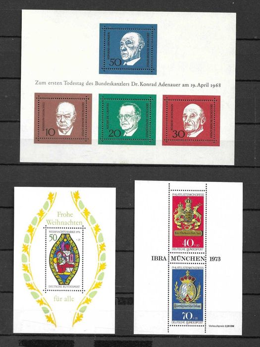 ALEMANHA OCIDENTAL - MNH - Lote  10 Blocos novos - 3 IMAGENS