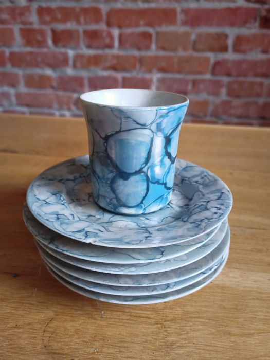Włocławek-serwis do kawy-Porcelana-marmurek