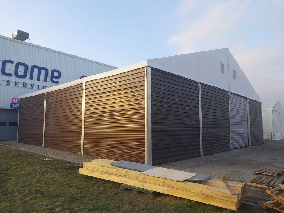 Wiata Hala namiotowa 20x15x4 boki blacha