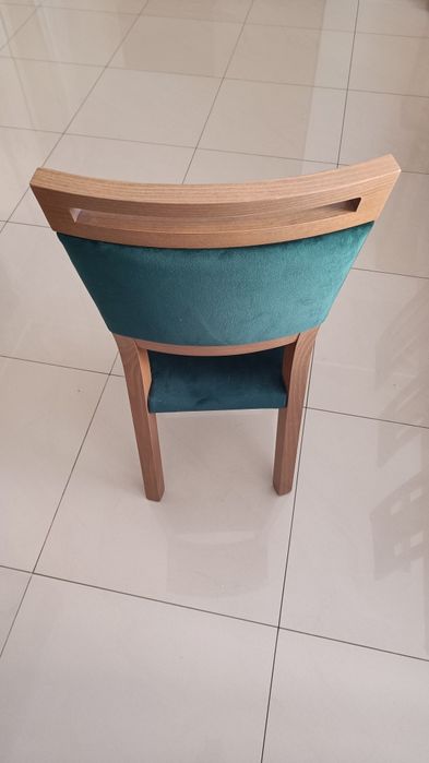 Do negocjacji jak nowy komplet BRW stół Gent i krzesła dąb starling welurowe 160/200/240x90 meble do salonu jadalni kuchni  butelkowa zieleń
