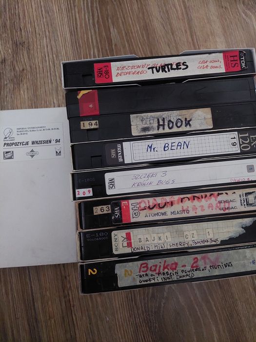 Zestaw kaset vhs bajki