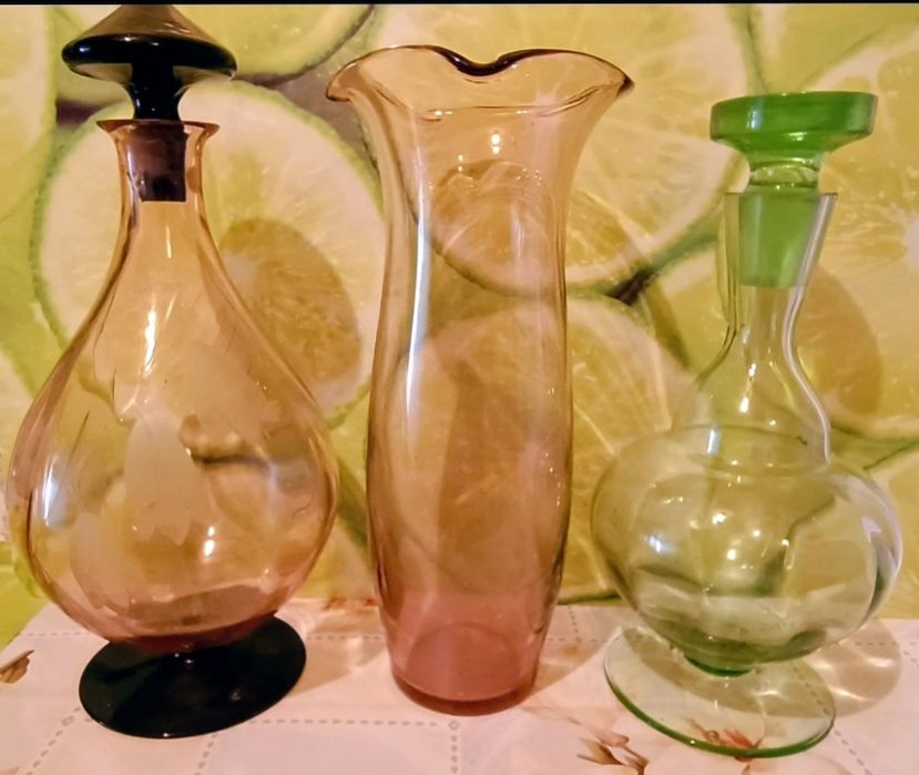 Dwie karafki i wazon hortensja 1936 rok