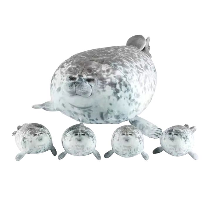 Мягкая игрушка тюлень -мама и 4детёныша
