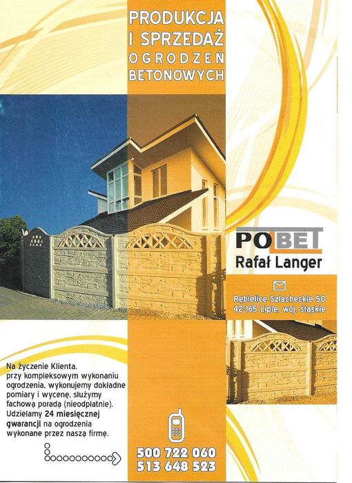 Ogrodzenia Betonowe/Słupki betonowe/Podmurówki betonowe