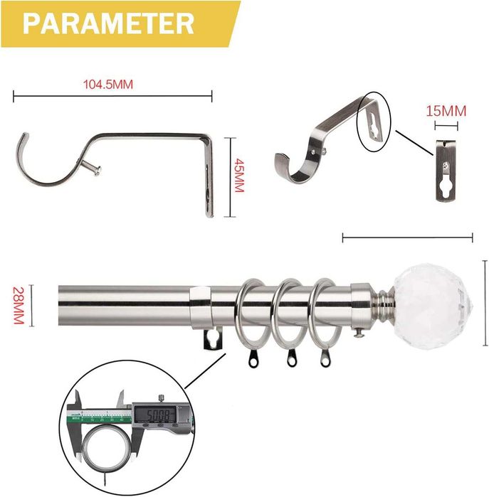 Nowy karnisz / drążek / 70-130CM / 25/28MM / CHROM !8466!