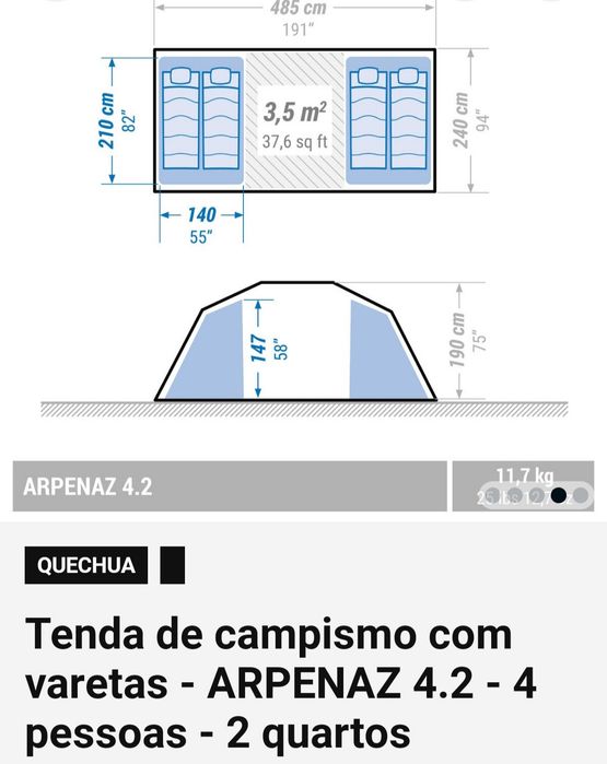 Tenda Quechua Arpenaz 4.2