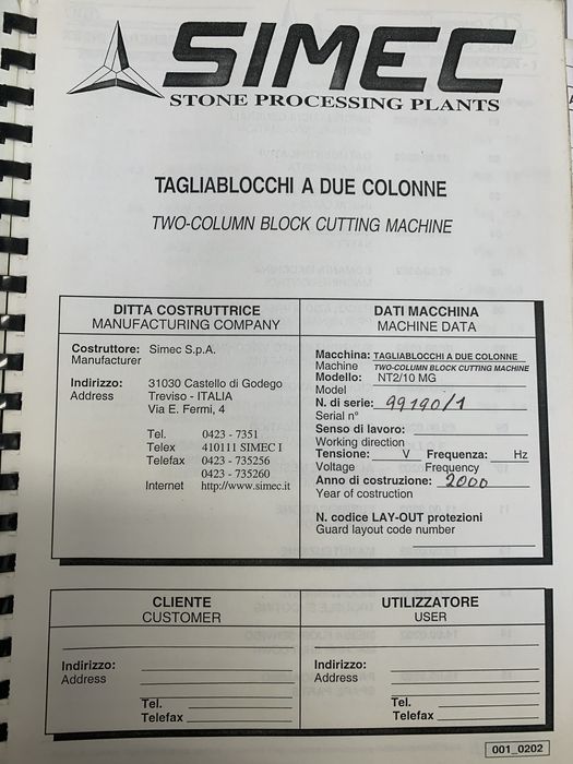 Máquina de Corte Pedra - SIMEC