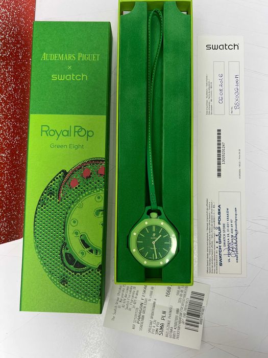 Swatch x Audemars Piguet AP „GREEN EIGHT” (zielony) Royal Pop SSX03G100N - Najtańszy, Full Set, Gwarancja, Kraków Centrum, Nowy