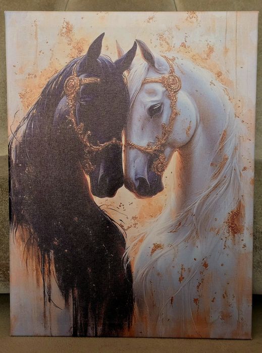 Konie Obraz Jeździectwo. Koń Arabski. Mustang. Prezent dla jeźdźca.