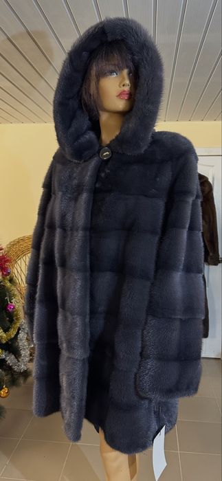 Рр 60+. Батал. Норковая шуба ‘ синий джинс ’ VG. Греция