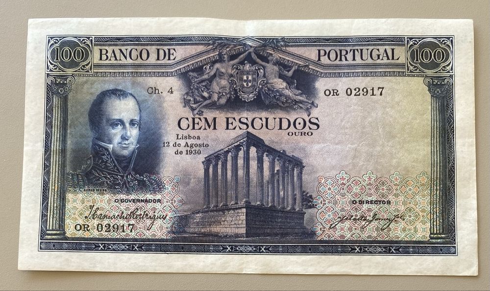 Nota 100$00 Ch.4 - Gomes Freire 12/08/1930 RARA