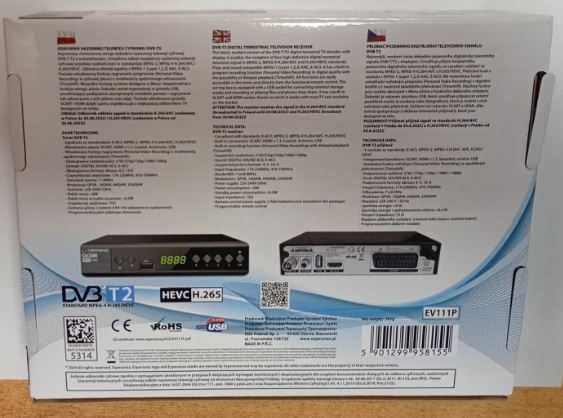Tuner telewizji naziemnej Esperanza EV111P DVB-T2, NOWY! 24m/gw!
