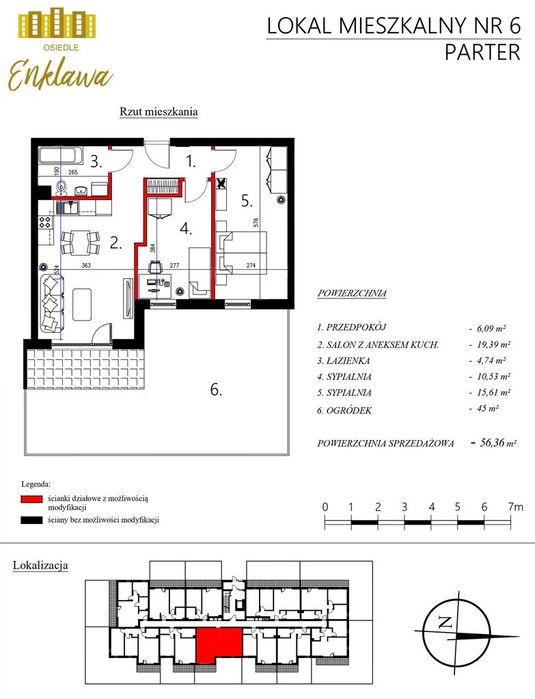 Osiedle Enklawa 4 etap-nowe mieszkanie od dewelopera w Płońsku (nr 6)