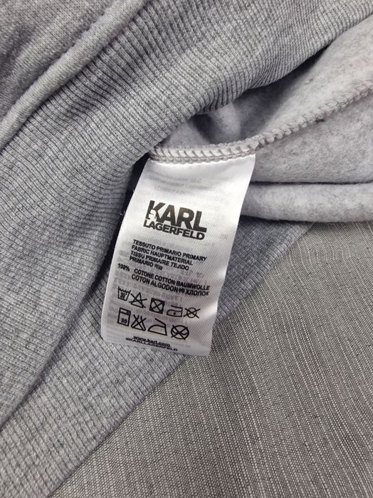 Męska bluza przez głowę Karl Lagerfeld mały znaczek szara premium M-XXXL