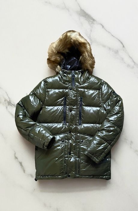 -50%$ Guess S 44 M 46 L 48 XL 50 пуховик куртка парка зеленая хаки