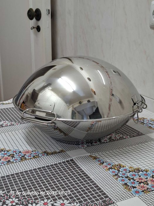 Cataplana Inox 36 cm diâmetro (aceita indução magnética)