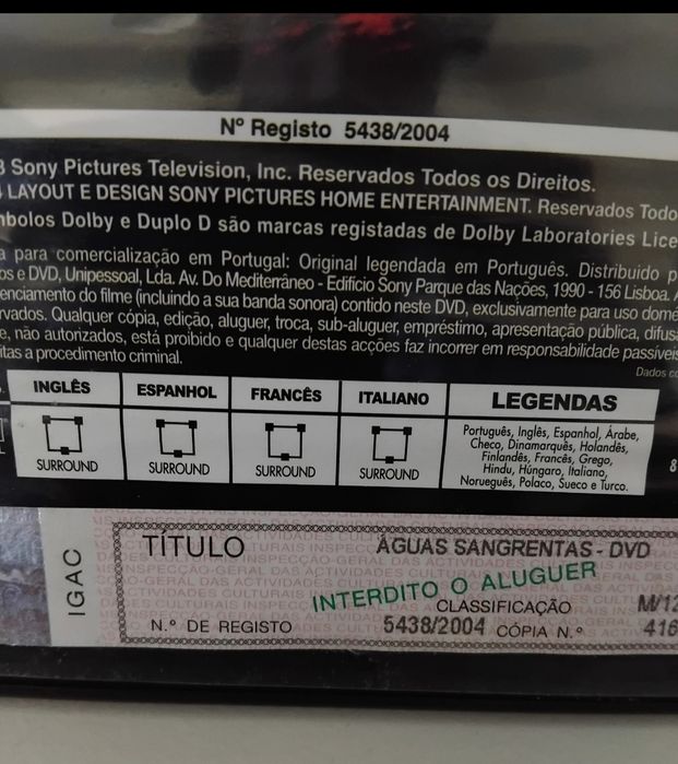 DVD águas sangrentas