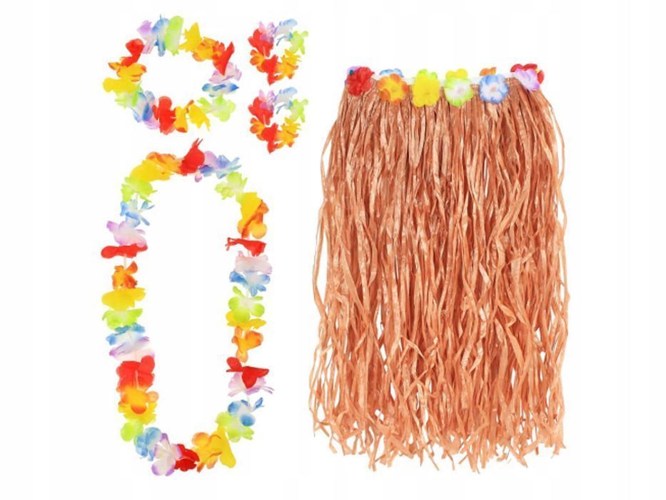 zestaw hawajski naszyjnik strój spódniczka aloha  panieński panna