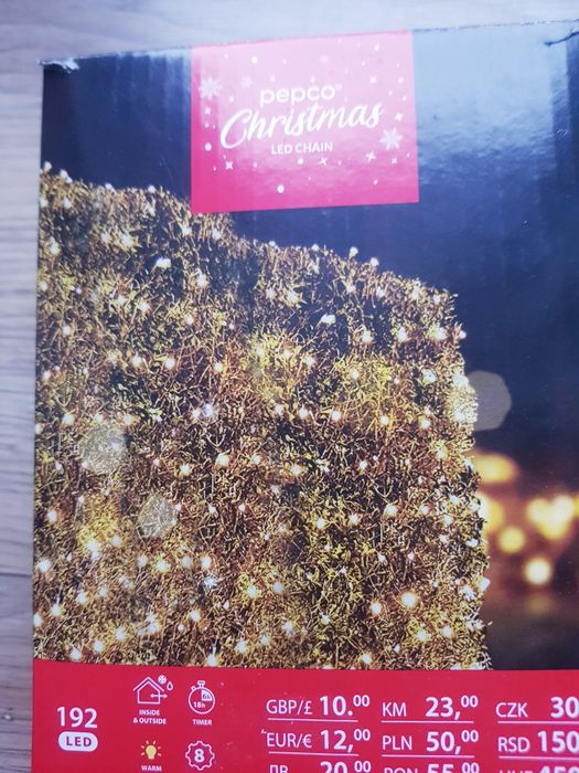 Nowy łańcuch świetlny 192 Led Marki Pepco