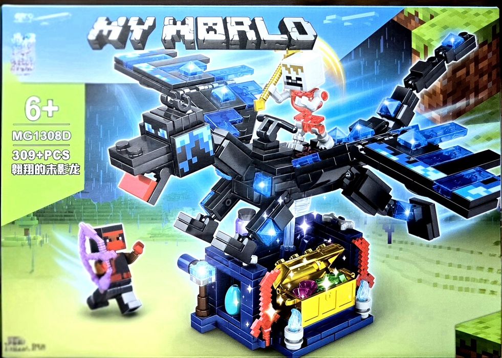 Nowe klocki Minecraft Smok Kresu skarb kompatybilne z Lego