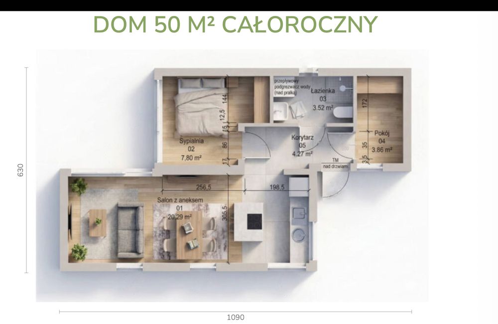 Dom Modułowy 35/50/70/125 m² – Całoroczny/ Letniskowy