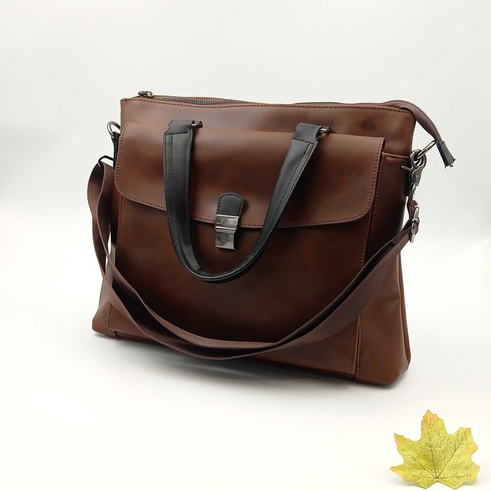 Teczka aktówka torba biznesowa skórzana na ramie b