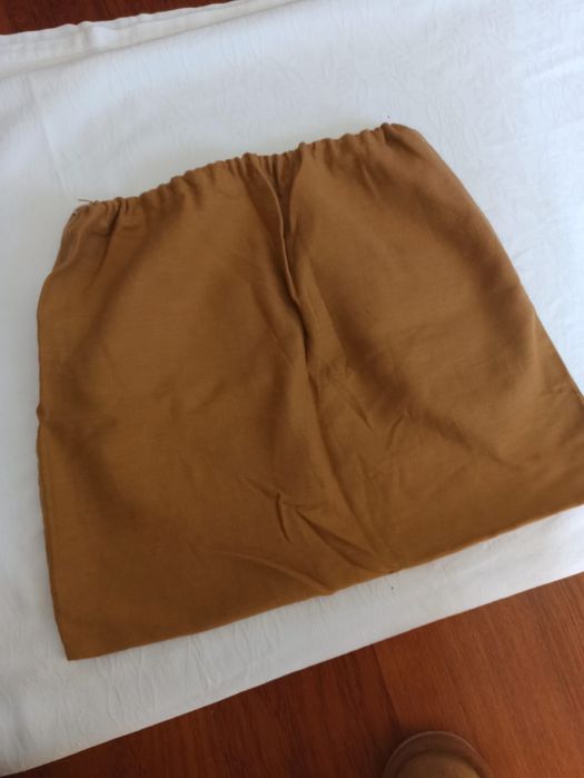 Saco de pano amarelo torrado com fio