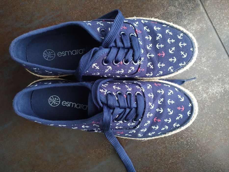 Trampki espadryle granatowe r 37