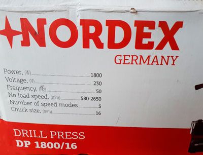 Новый 1800Вт Сверлильный Станок Германия Нордекс 16 Патрон Тиски