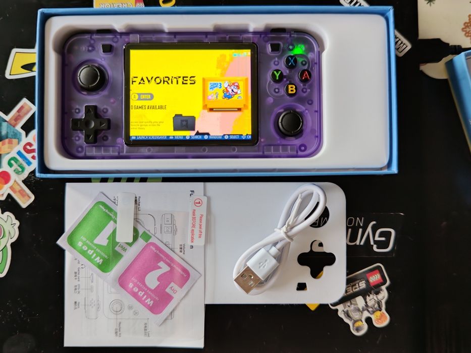 R36H Oryginalna retro konsola - microSD 64GB - r36s z poziomym ekranem